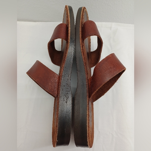 Men\'s Double-Strap Leather Sandals - Brown, made in Jerusalem main image 5